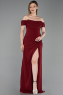 Robe de Soirée Longue Rouge Bordeaux ABU6216