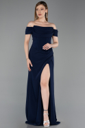 Robe de Soirée Longue Bleu Marine ABU6216