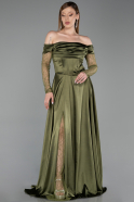Robe de Soirée Longue Kaki ABU6219