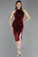 Robe de Cérémonie Midi Rouge Bordeaux ABK2635