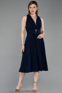 Robe de Cérémonie Midi Bleu Marine ABK2636