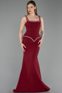 Robe de Soirée Longue Rouge Bordeaux ABU6231