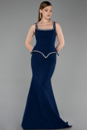 Robe de Soirée Longue Bleu Marine ABU6231