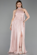 Robe de Soirée Longue Mousseline Poudre ABU6233