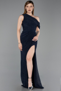 Robe de Soirée Longue Bleu Marine ABU6240