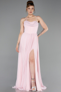 Robe de Soirée Longue Mousseline Poudre ABU6223