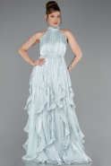 Robe de Soirée Longue Mousseline Menthe ABU6227