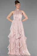 Robe de Soirée Longue Mousseline Poudre ABU6227
