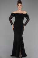 Robe Queue de Poisson Longue Noir ABU6235