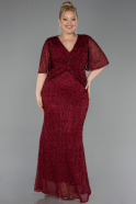 Robe De Soirée Grande Taille Longue Rouge Bordeaux ABU4542