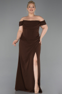 Robe De Graduation Grande Taille Longue Brun ABU6246