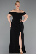 Robe De Graduation Grande Taille Longue Noir ABU6246