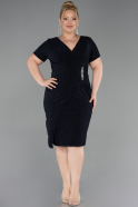 Robe De Invitation Grande Taille Midi Bleu Marine ABK2641
