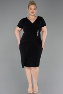 Robe De Invitation Grande Taille Midi Noir ABK2641