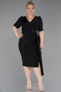Robe de Soirée Grande Taille Midi Noir ABK2643