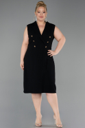 Robe De Invitation Grande Taille Midi Noir ABK2647