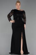 Robe Grande Taille Longue Noir ABU6213