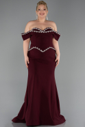 Robe De Soirée Grande Taille Longue Couleur Cerise ABU6199