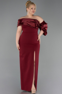 Robe Grande Taille Longue Rouge Bordeaux ABU5047