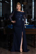 Robe Grande Taille Longue Bleu Marine ABU6213