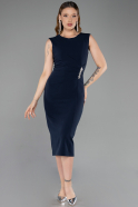 Robe de Soirée Midi Bleu Marine ABK2653