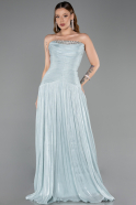 Robe de Soirée Longue Mousseline Menthe ABU6277