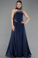 Robe de Soirée Longue Bleu Marine ABU6279
