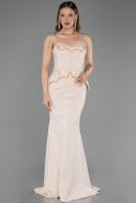 Robe Queue de Poisson Longue Beige ABU6255