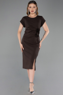 Robe De Invitation Grande Taille Midi Brun ABK2649