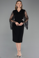 Robe De Invitation Grande Taille Midi Noir ABK2646