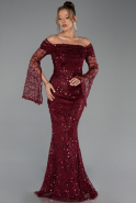 Robe Queue de Poisson Longue Squameuse Rouge Bordeaux ABU5623