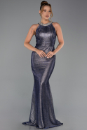 Robe de Soirée Longue Bleu Marine ABU6295