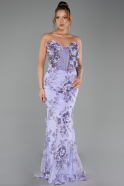 Robe de Soirée Longue Lilas ABU6299