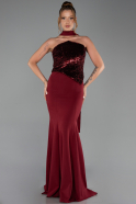 Robe Queue de Poisson Longue Rouge Bordeaux ABU5924