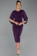 Robe De Invitation Grande Taille Midi Violet ABK2659