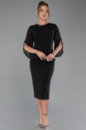 Robe De Invitation Grande Taille Midi Noir ABK2659