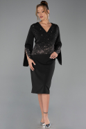 Robe De Invitation Grande Taille Midi Noir ABK2661