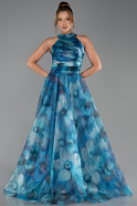 Robe de Soirée Longue Vert Pétrole ABU6294