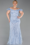 Robe Grande Taille Longue Perlé Indigo ABU5548