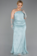 Robe de Soirée Grande Taille Longue Dantelle Menthe ABU6280