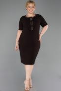 Robe de Soirée Grande Taille Midi Brun ABK2662