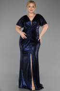 Robe De Soirée Grande Taille Longue Bleu Marine ABU6281
