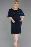 Robe De Invitation Grande Taille Midi Bleu Marine ABK2660