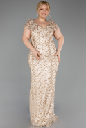 Robe De Soirée Grande Taille Longue Squameuse Or ABU6282