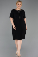 Robe de Soirée Grande Taille Midi Noir ABK2662