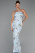 Robe de Soirée Longue Bleu clair ABU6314