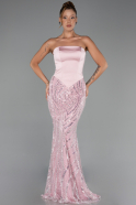 Robe Queue de Poisson Longue Perlé Poudre ABU6315