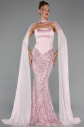 Robe Queue de Poisson Longue Perlé Poudre ABU6315