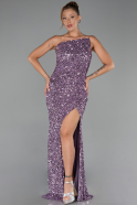 Robe de Soirée Longue Squameuse Lilas ABU6316