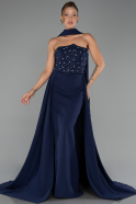 Robe de Soirée Longue Bleu Marine ABU6318